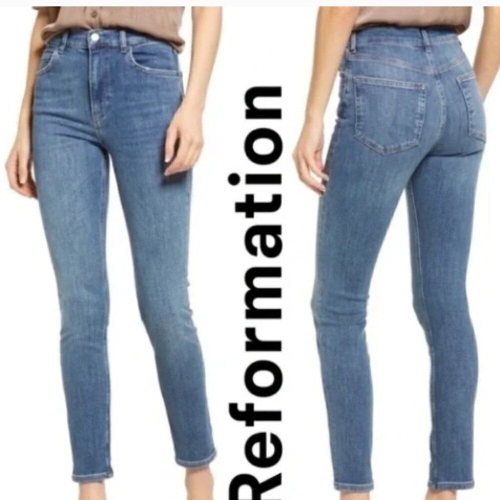 REFORMATION Harper High Rise Skinny Jeans in Destin Size 28